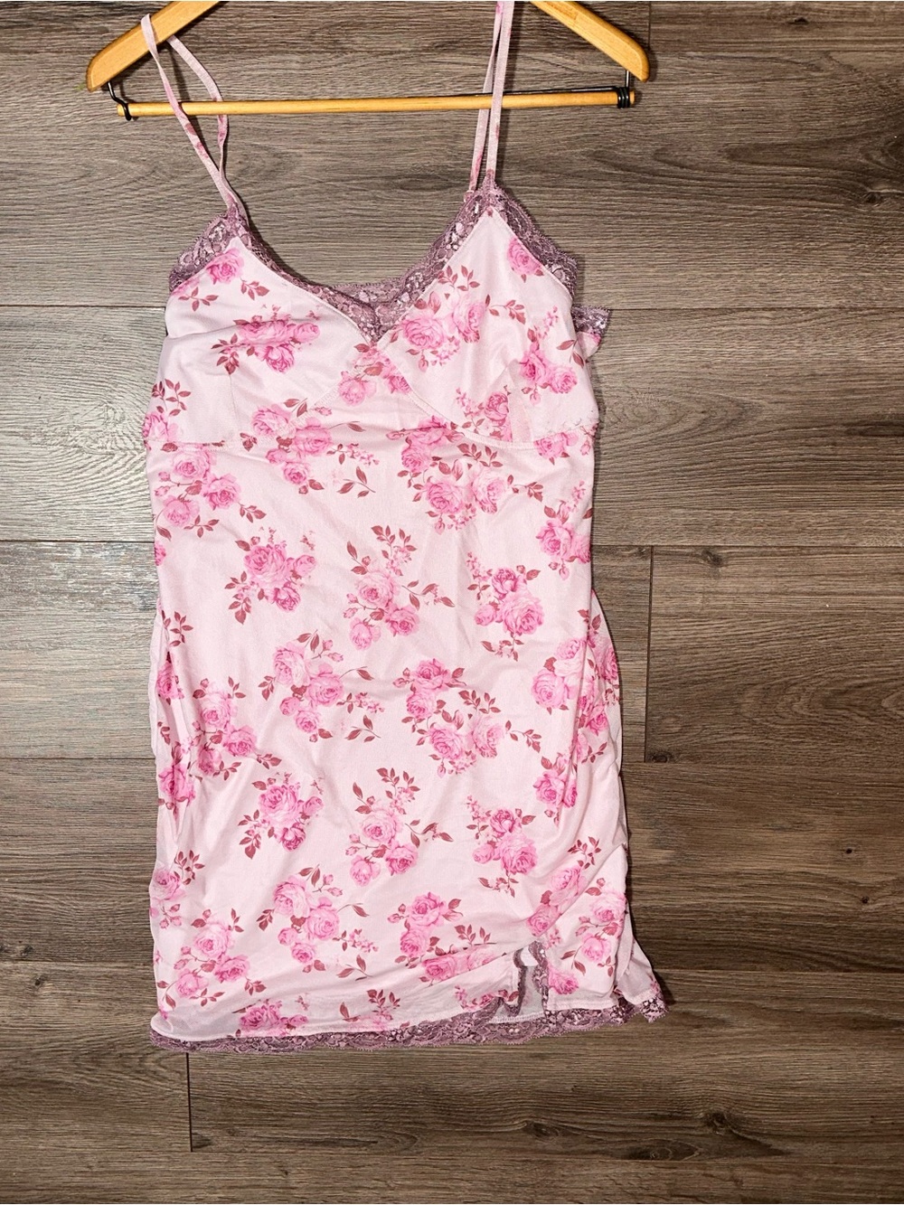 wild fable Pink Slip Dress Floral Lace-Trim